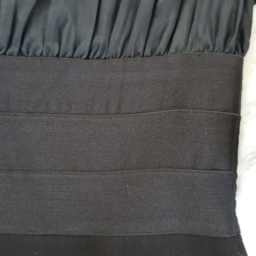 Classic Little Black Cocktail Dress Medium Cummerbund Waistband Formal Party - Picture 9 of 15